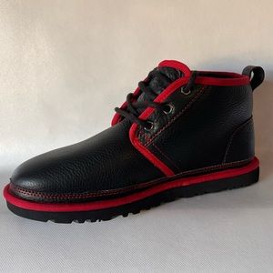 UGG Neumel Leather Low Chukka Ankle Boots (Black) Size 8 Men